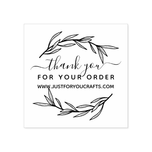 Tampons Encreurs Merci Pour Votre Commande Laurel Leaf (Impression)