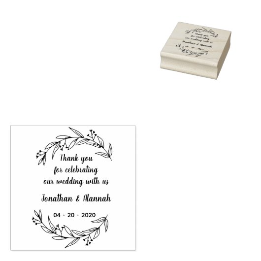 Tampons Encreurs Merci Rustique Feuille à main (Tamponné)