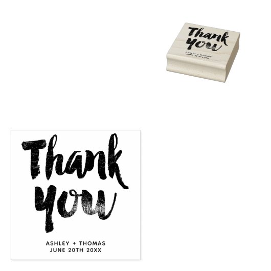 Tampons Encreurs Merci typographie rustique chic simple mariage (Tamponné)