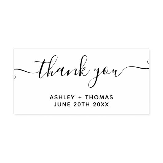 Tampons Encreurs Merci typographie script chic simple mariage (Impression)