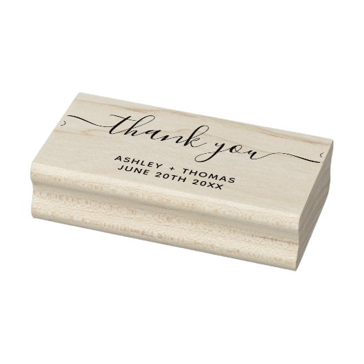 Tampons Encreurs Merci typographie script chic simple mariage (Tampon)