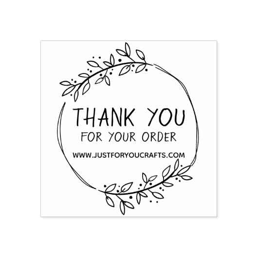 Tampons Encreurs Merci Vert Élégant Pour Votre Commande (Impression)