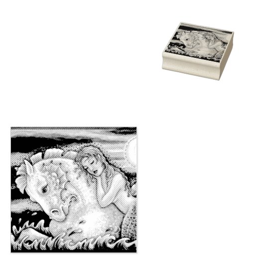 TAMPONS ENCREURS MERMAID SUR LE POMPIER EN CAOUTCHOUC D'IMAGINAIRE (Tamponné)