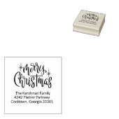 Tampons Encreurs Merry Christmas Brush Calligraphy Return Address (Tamponné)