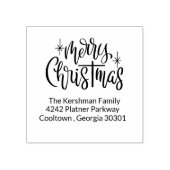 Tampons Encreurs Merry Christmas Brush Calligraphy Return Address (Impression)