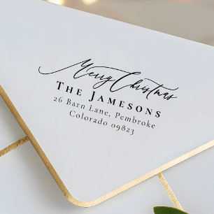 Tampons Encreurs MERRY CHRISTMAS Red Nom de famille Adresse de reto