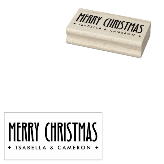 Tampons Encreurs Merry Christmas retro font custom name (Tamponné)
