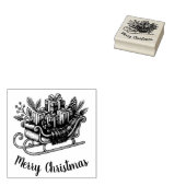 Tampons Encreurs Merry Christmas Script Santa Sleigh Holiday (Tamponné)