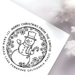 Tampons Encreurs MERRY CHRISTMAS Snowman Nom de famille Adresse de<br><div class="desc">Créez votre propre MERRY CHRISTMAS Snowman Nom de famille Retour Adresse tampon. Facile à personnaliser avec votre propre message de Noël, nom de famille et adresse de retour. Une personnalisation plus poussée peut être obtenue en éditant avec l'outil de conception. Fait aussi un grand cadeau de Noël. Nous vous souhaitons...</div>