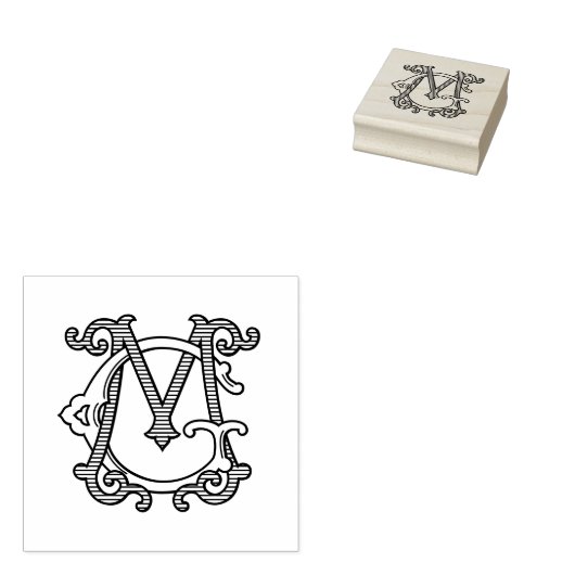 Tampons Encreurs MG Initiales GM Monogramme Mariage en caoutchouc d (Tamponné)