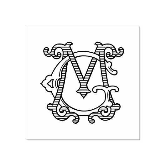 Tampons Encreurs MG Initiales GM Monogramme Mariage en caoutchouc d (Impression)