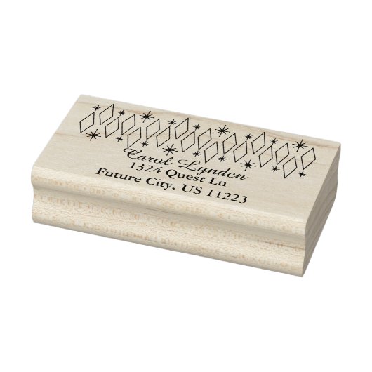 Tampons Encreurs Mid Century Modern Diamonds Starburburts Adresse (Tampon)