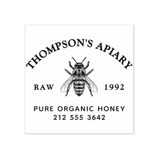 Tampons Encreurs Miel Abeille Vintage Nom de Famille