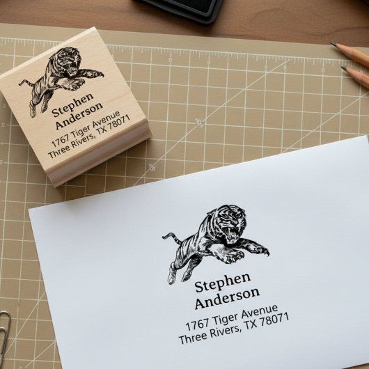 Tampons Encreurs Mighty Tiger Return Address Stamp