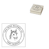 Tampons Encreurs Mignon Pony Princess Ce livre appartient au nom de (Tamponné)