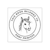 Tampons Encreurs Mignon Pony Princess Ce livre appartient au nom de (Impression)