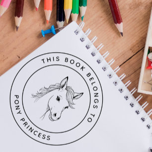 Tampons Encreurs Mignon Pony Princess Ce livre appartient au nom de