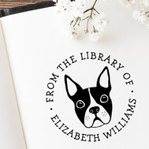 Mignon terrier de Boston de la bibliothèque du nom