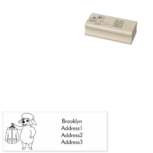 Tampons Encreurs Mignonne brebis avec blouson (Tamponné)