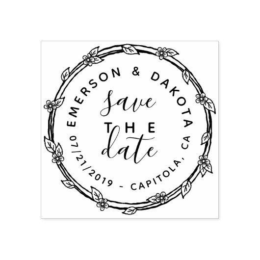 Tampons Encreurs Mignonne Main Glissée Enregistrer Le Faire-part Ma (Impression)