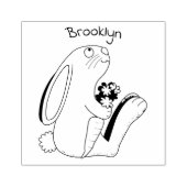 Tampons Encreurs Mignons lapin lapin lapin assis avec dessin de car (Impression)