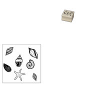 Tampons Encreurs Mini coquillages motifs en caoutchouc (Tamponné)