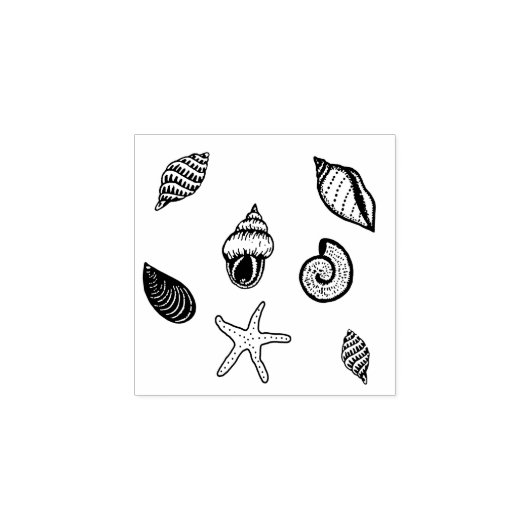 Tampons Encreurs Mini coquillages motifs en caoutchouc (Impression)