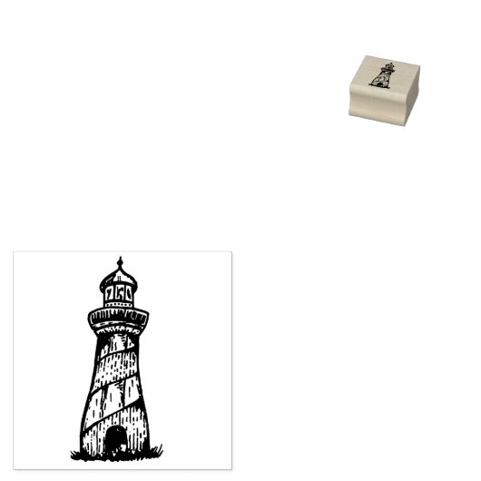 Tampons Encreurs Mini-timbre en caoutchouc phare, océan, mer, marin (Tamponné)