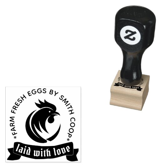 Tampons Encreurs Mini Timbre Oeuf-Coq Personnalisé (Tamponné)