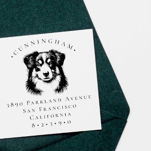 Tampons Encreurs Miniature American Shepherd Pet Dog Adresse de ret