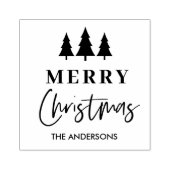 Tampons Encreurs Minimalist Merry Christmas Tree Personalized (Impression)