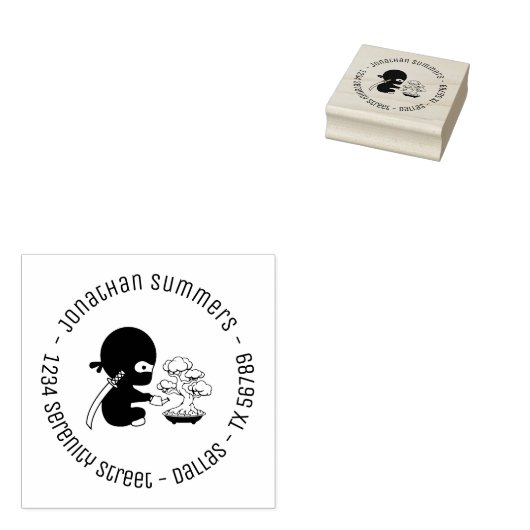 Tampons Encreurs Minuscule Ninja Waters Bonsai Tree Round Adresse 4 (Tamponné)