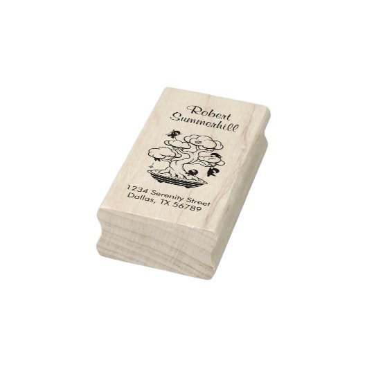 Tampons Encreurs Minuscules Ninjas dans Bonsai Tree Adresse (Tampon)