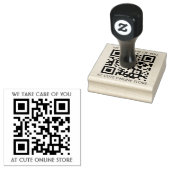 Tampons Encreurs Modèle de code QR avec timbre en bois texte (Tamponné)