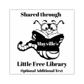 Tampons Encreurs Modèle de ver de livre Timbre en bois (Impression)