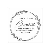 Tampons Encreurs Moden Minimaliste Wreath Couple Adresse de retour (Impression)