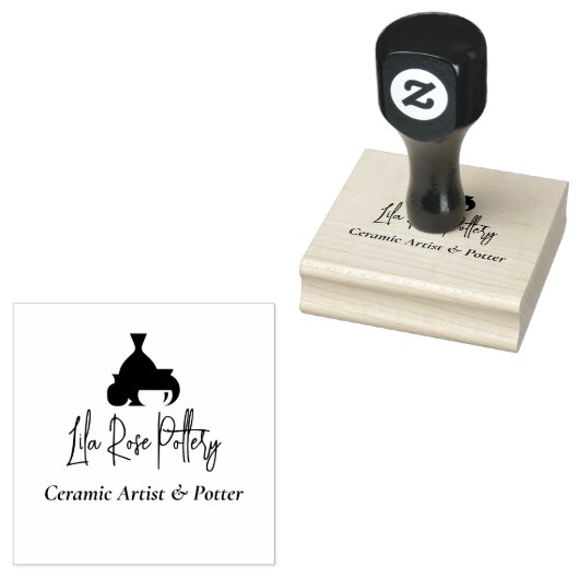 Tampons Encreurs Modern Business Name Script Handwritten Logo (Tamponné)