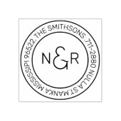 Tampons Encreurs Modern Classy Monogramme Nom de famille Adresse de (Impression)