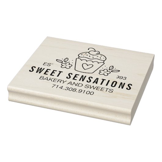 Tampons Encreurs Modern Homemade Bakery Logo Cupcake (Tampon)