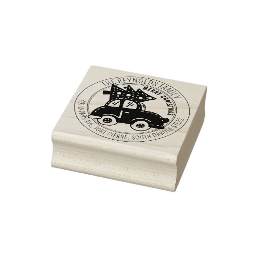 Tampons Encreurs Modern Joyeux sapin de Noël Adresse de retour (Tampon)