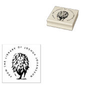 Tampons Encreurs Modern Lion Wearing Glasses Custom Library Book (Tamponné)