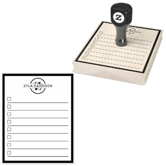 Tampons Encreurs Modern Monogram Name 8 Row To Do List 4" x 5"