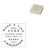 Tampons Encreurs Modern Round Married Couple Nom Adresse de retour (Tamponné)