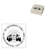 Tampons Encreurs Modern Rustic Mountains Nom de famille Adresse de (Tamponné)