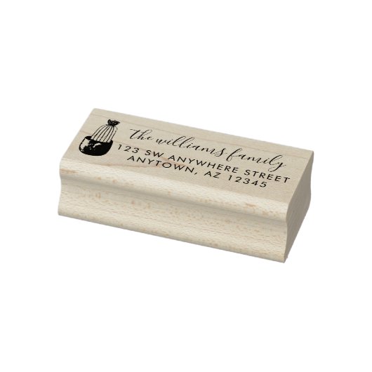 Tampons Encreurs Modern Script Cactus Planter Adresse de retour (Tampon)