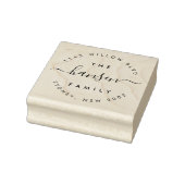 Tampons Encreurs Modern Script Circulaire Nom de famille Adresse de (Tampon)