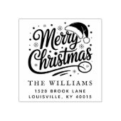 Tampons Encreurs Modern Script Merry Christmas Return Address (Impression)