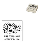 Tampons Encreurs Modern Script Merry Christmas Return Address (Tamponné)