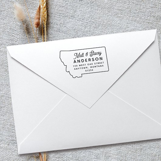 Tampons Encreurs Modern Simple Chic MONTANA State Return Adresse