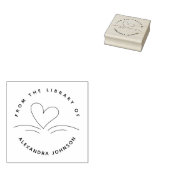 Tampons Encreurs Modern Simple Hand-drawn Book & Heart Library (Tamponné)